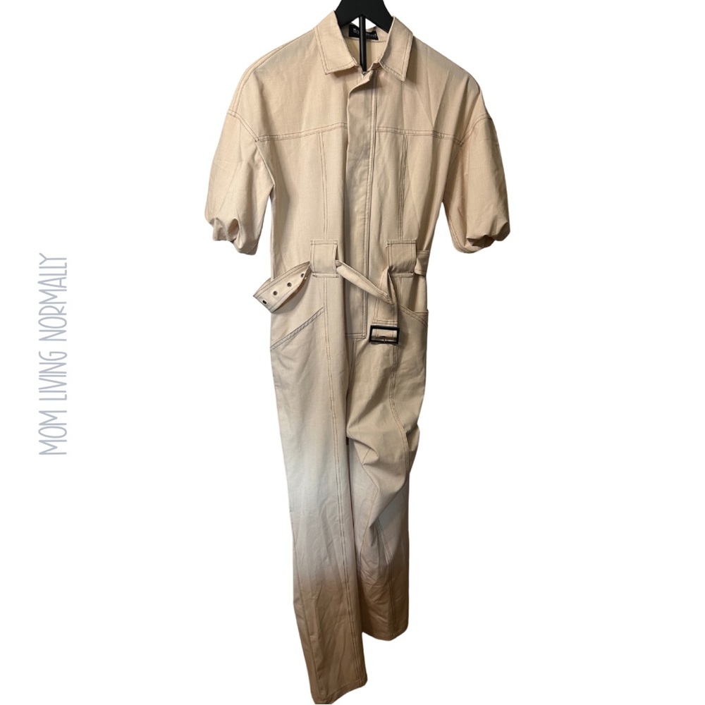Kittenish Light Tan Jumpsuit